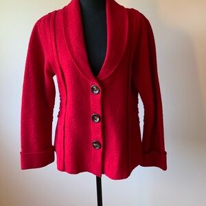 Red boiled wool blazer